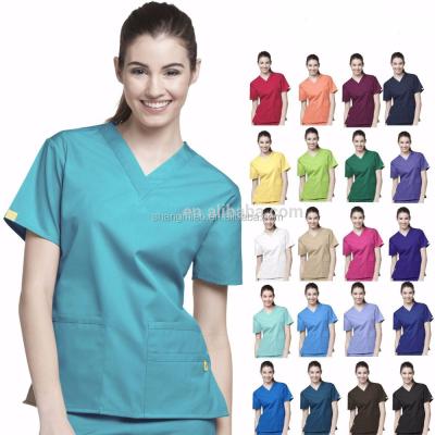 China Reusable 100% cotton scrubs/100 cotton care scrubs wholesale/scrub nursing uniforms whit cartoon import for sale