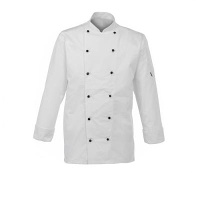 China Restaurant Hotel Reusable Chef Jackets Coats Uniform Sleeves Long Laterality Collar Chef Jacket Cross Button for sale