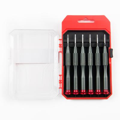 China 6pcs Precision Plastic Screwdriver Bits Set Plastic Box Packing Customized Color for sale