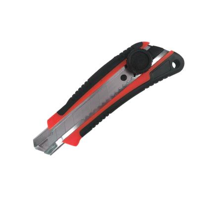 China Household 18mm Width Blade Cutter Utility Knife With 3 Pcs Carbon Steel Blade for sale