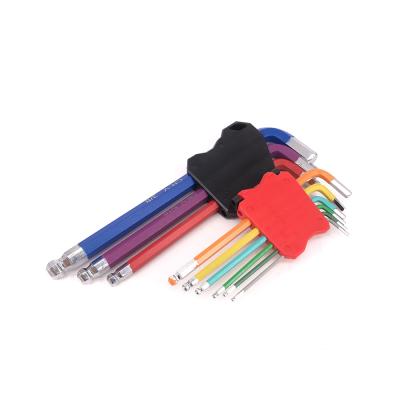 China Chrome Vanadium Steel Colorful 9pcs Hex Key Set CRV Material for sale