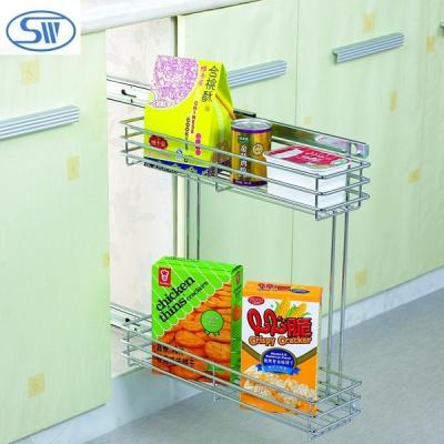 China HPJ522Guangzhou Stainless Steel 2 Tier Slide Racks / Mutilfunction Kitchen Sustainable Wire Baskets for sale