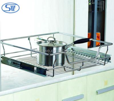 China Guangzhou Factory Supply Wholesale Wire Kitchen Wire Drawer Basket Viable Four Side Drawer Basket for sale