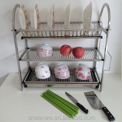 China Three Layers Sustainable Stainless Dish Racks for sale