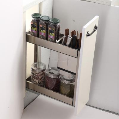 China Sustainable Satin Bottle Pull Out Universal Pull Out Organizer Kitchen Cabinet Drawer Basket for sale