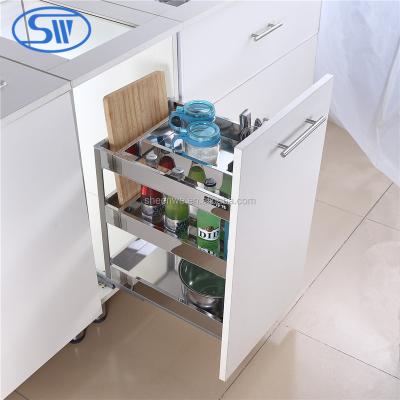 China New Sustainable Wholesale Stainless Steel Drawer Basket Seasoning Buffet Pull Out Basket for sale