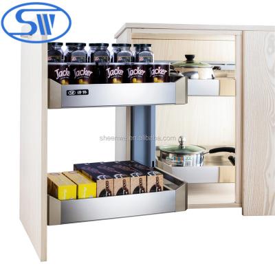 China Guangzhou Wholesale Magic Corner Viable Stainless Steel Kitchen Corner Cabinet for sale