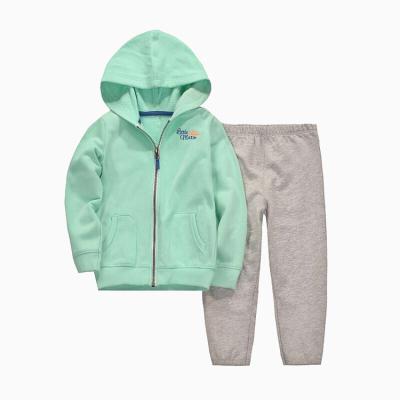 China 2021 Wholesale Thick Warm Baby Hoodies Set Autumn Winter Cotton Kids Hoodies Casual Pants 2pcs Set for sale