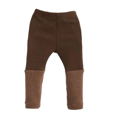 China Color Fade Proof Autumn Winter New baby plush thickened unisex pants girls babies boy tight cotton gaiters pants for sale