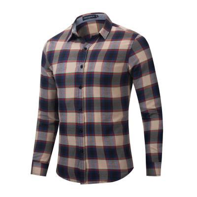 China Korean version of the anti-pilling plaid shirt men's autumn long-sleeved fashionable casual men's loose jacket spring and autumn style shirts for sale