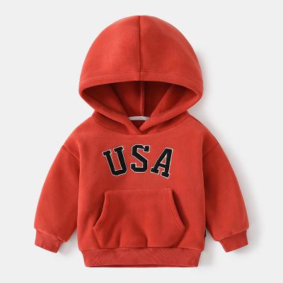 China Wholesale OEM 100% Polyester Kids Hoodies Spring Plain Solid Color Boys Girls Kids Pullover Windproof Hoodies for sale