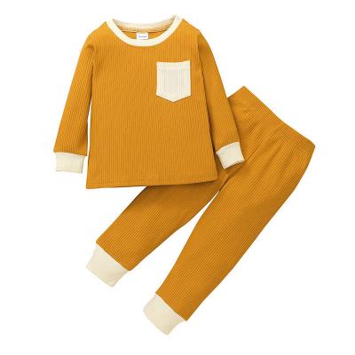 China Wholesale Children's Breathable Pajamas Children's Cotton Sleepwear Simple Set Pajamas Set for sale