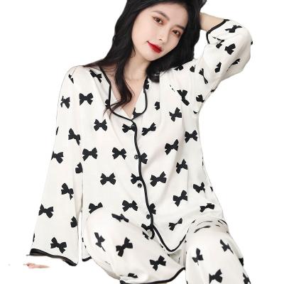 China China Wholesale Adult OEM OEM Satin Pijama QUICK DRY Woman Making Clothing Cotton Long Sleeve Female Sleep Wear for sale