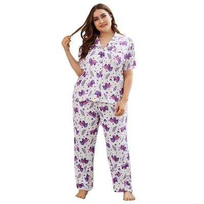 China FINEGO New Arrival Soft QUICK DRY Sleepwear Women Breathable Loungewear Over Sized Silk Pajama Set for sale