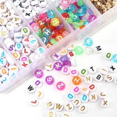 China Acrylic Polymer Clay Bohemian 10 Grids Bohemian Handmade Accessories Alphabet Beads Letter Kit for sale