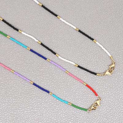 China Multifunctional Handmade Fasion Rainbow Seed Beads Glass Necklace Non-slip Chain Holder for sale