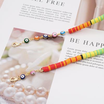 China Fasion Fashion Colored Soft Clay SMILING SMILE Alphabet Letter Beads Glass Eye Glass Beads String Holder for sale