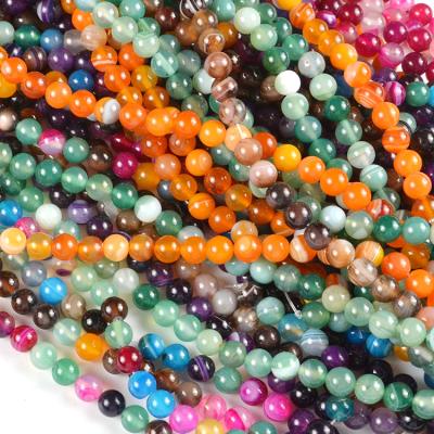 China High Quality Natural Stone Loose Gemstone Beads 6mm Natural Agate Stone Beads For Jewelry Making for sale