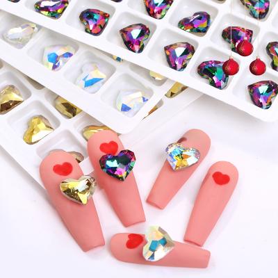 China Pointback Christmas Series Love Shaped Diamond Rhinestones ab Crystal Decorated Kits For Jewelry for sale