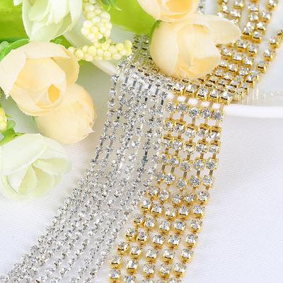 China Pointback DIY Photo Frame Decoration Accessories 2-8mm Grade 3A Rhinestone Claw Balance Cup Crystal Sparse Chain for sale