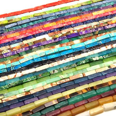 China Rectangular semi-precious stones 3pcs of natural stone for decoration/necklace/bracelet per strand for sale