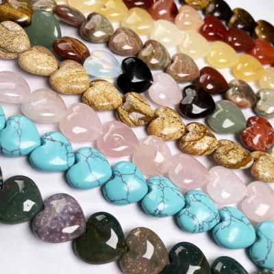 China Natural Agate Stone Crystal Heart Shaped Stone Loose Beads Decoration/Necklace/Bracelet for sale