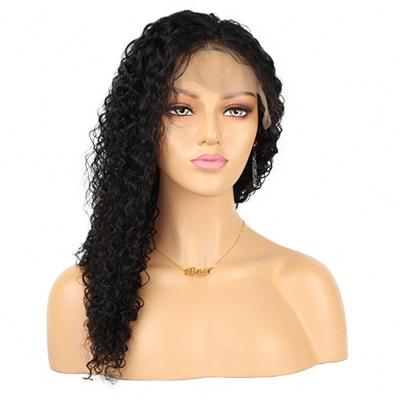 China Water Wave iFiner Natural Hairline Bleached Knots 13x4 Part Deep Virgin Hair Long Curly Lace Front Wig for sale