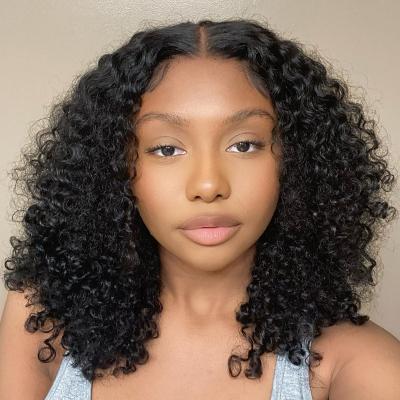 China Brazilian Deep Wave Body Wave Lace Bob Wigs Baby Pre Plucked With Hair Human Hair Wigs Water Curly Short 150% Lace Wig For Black Women for sale