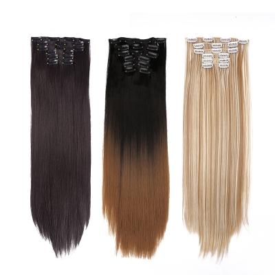 China Hair Extension Customized Color Any Texture 16 Clip In Hair Clip Fake Styling Channel In Ponytail Hair Extensions Heat Resistant for sale