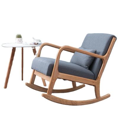 China Free Sample Adjustable Solid Cheap Solid Living Room Bentwood Leisure Sofa Rocking Chair With Footstool for sale