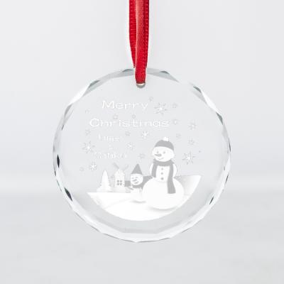 China Christmas tree ornaments 2020 empty k9 crystal glass sale pendants personalized custom crystal Christmas tree decoration ornaments with name for sale