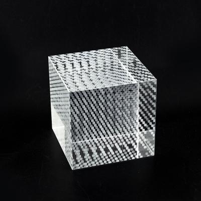 China Wholesale high quality Europe white k9 crystal glass cube custom 3d laser engrave crystal cube for souvenir gift for sale