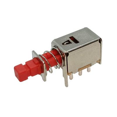 China Precision red lock orunlocked key 6 pin spring PCB horizontal electrical straight push button switches for modem for sale