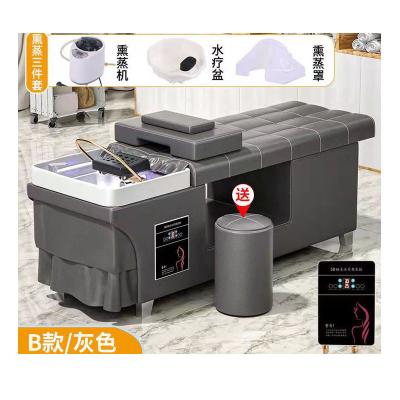 China Traditional Thai Style Fix Spa Electric Hair Treatment Shampoo Massage Unit Bed Barber Shop for sale