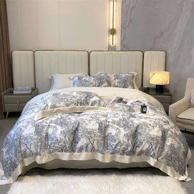 China Classic Super Soft Modal Summer Bedding Set Classic Folded Cool Slaughtering Tencel Duvet Cover Set for sale