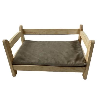 China Viable Custom Cheap Luxury Dog Furniture Small Dog Beds Solid Wood Pets Beds Mattress Indoor Removable Pet House Bed Dog Furniture for sale