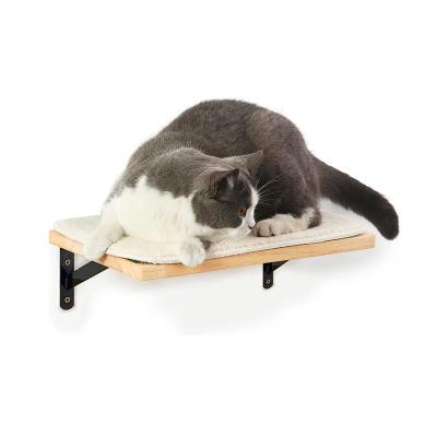 China New Design Wooden Cat Step Shelf Modern Sustainable Wooden Cat Furniture Tree Cat Climbing Wall Mounted Shelves for sale