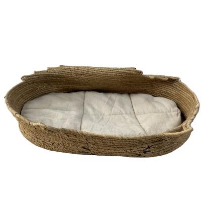 China Best Selling Viable Round Pet Products Eco Friendly Canvas Series Sea Grass Dog Bed Pet Products Pet Bed for sale