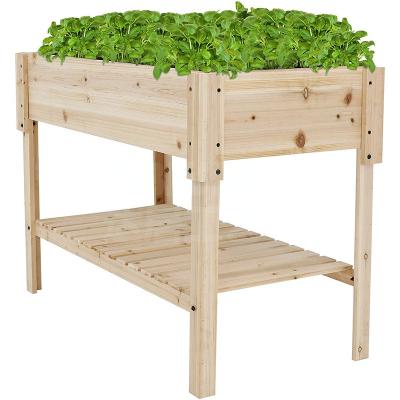 China CLASSIC Wood Raised Wooden Raised Bed Vegetable Grow Garden Plant Bed Planter Box for sale