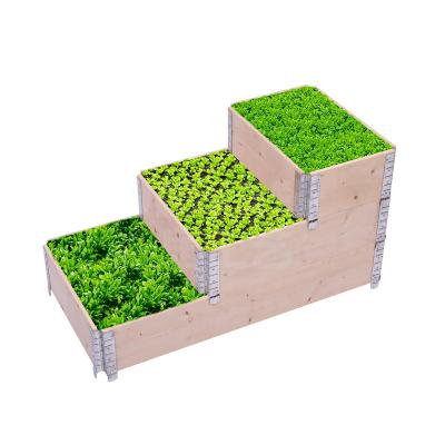 China CLASSIC 3 Tier Folding Wooden Garden Bed Planter Box Garden Decor Flower Raised Raised Bed Box Kit for sale