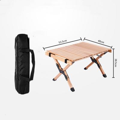 China Modern portable outdoor barbecue table car camping table picnic folding solid pine egg roll table for sale