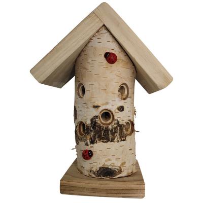 China Viable Garden Insect Hibernation Hanging Pinewood Flying Bug Ladybird Ladybug House Shelter Insect Hotel for sale