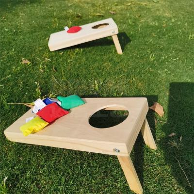 China Light Weight Wholesale Kids Wooden Cornhole Board Toss Game With Mini Cornbag Beanbag Toss Game Set for sale