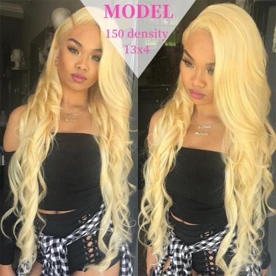 China Body Wave 150% Density Lace Frontal Wigs Women Blonde 613 Virgin Body Wave Hair Lace Fronti Want All 150 Density 13x4 Front Wig for sale