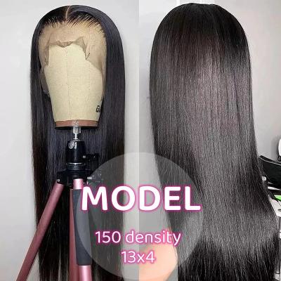 China Human Hair Straight 13x4 Lace Frontal Wig For White Women Brazilian Hair Black Wigs For Sale Lace Front Wig 13*4 for sale