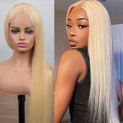 China Long Straight Blonde Wigs For Women HD Lace 613 Natural Straight Frontal Real Hair Blonde Wig Daily Looking 28 Inch Wigs for sale