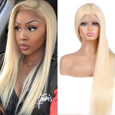 China Straight 613 Blonde Brazilian Virgin Straight Lace Front Wig For Women Hair 613# Lace Front Wigs 13*4 Pre Plucked Wigs for sale