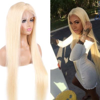 China Long 30 Inch Blonde Pre Plucked Human Hair Wigs 613 Black Swiss Straight Human Hair Lace Front Wigs Frontal Wig 613 for sale