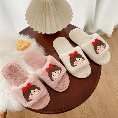 China New Fashion Trend 2021 Fashion Ladies Shoes Winter Wholesale Women's Bedroom Plush Indoor Warm Cute Home Slippers for sale