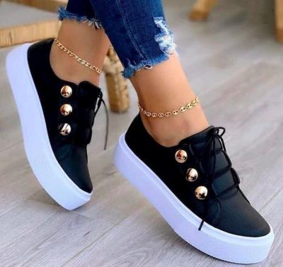 China 2021 fashion trend sports sneakers ladies shoe fashion lady flat deep soled round toe platform women casual shoes for sale